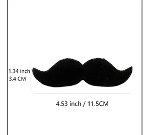 Funny party fake mustache black handlebar fake beard costume photo shoot props 11.5cm