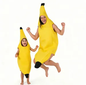 Drôle de costume de banane pour adultes et enfants fête Halloween fruits cosplay tenue