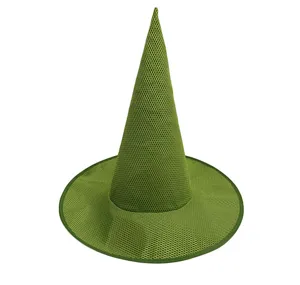 Groene netwerk heksenhoed voor Halloween feest, cosplay kostuum accessoire puntmuts.