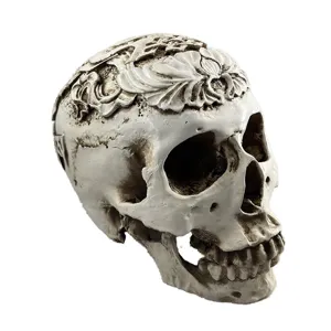 Resin human skull model carved skull Halloween decoration aquarium ornament tabletop decor