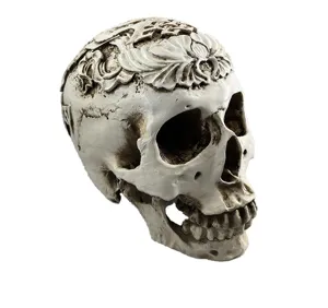 Resin skull model Halloween human skeleton sculpture aquarium decoration ornament desk decor