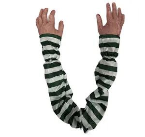 Halloween severed hand hanging decoration striped fake zombie arms spooky party props