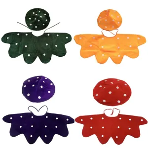 Kinder Pilz Hut Und Gepunkteter Umhang Kostüm Set Für Halloween Weihnachten Party Cosplay Zwerg Pilz Outfit Zubehör