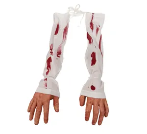 Halloween bloody severed arms hanging prop zombie fake hands horror party decoration