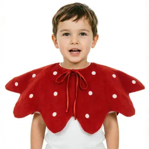 Kinder roter Pilz Punkt Umhang Cosplay Kostüm Weihnachten Feiertag Party Kleid Outfit