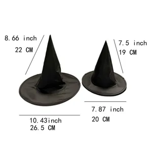 Sombrero de bruja negro accesorio de disfraz para mascota de tela oxford pequeña