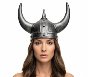 Viking Hoorn Helm Kunststof Piraat Krijger Accessoire voor Halloween Feest Kostuum