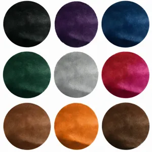 Toppe rotonde in tessuto di velluto colorate per fai da te, set di campioni di materiale.