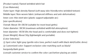 Halloween grey flannel witch hat party costume magic hat headwear apparel accessory