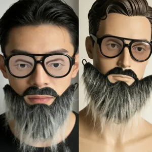 Halloween Party Funny Fake Beard Glasses Realistic Full Mustache And Funny Eyeball Glasses Dress Up Performance Props