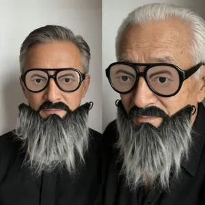 Halloween party novelty fake beard and funny glasses costume set for men party dress up.