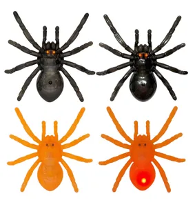 Halloween plastic spider toy LED glowing prank props novelty creepy insect decoration gifts