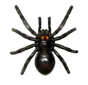 Halloween glowing spider toy with LED lights, realistic design for scary party pranks.