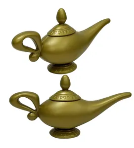 Gold plastic Aladdin magic lamp party prop vintage costume accessory decorative toy ornament