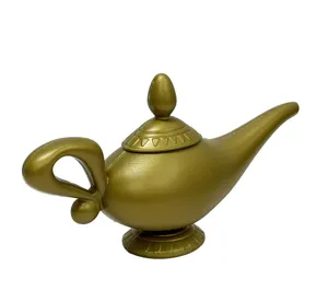 Gold Aladdin Magic Lamp Plastic Toy Halloween Party Decoration Stage Performance Prop Toy