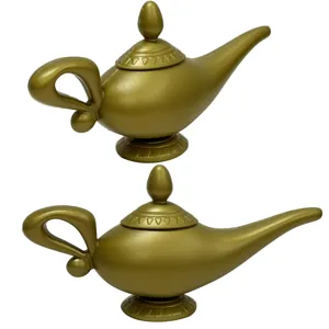 Halloween Party Decoration Props Aladdin Magic Lamp Gold Plastic Lamp Toy For Stage Performance Cosplay Ornament