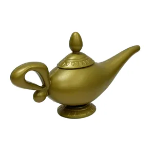 Gold Aladdin magic lamp plastic prop toy for Halloween party cosplay home decoration