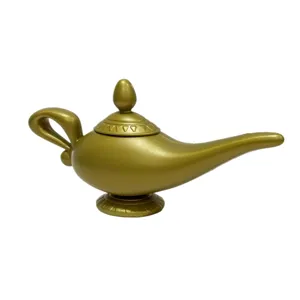 Gold Aladdin magic lamp prop plastic toy for Halloween party stage decoration cosplay use