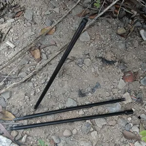 Portable outdoor camping tripod metal replacement poles, black iron campfire stand support rods.