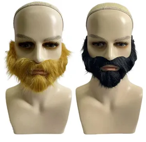 Barba finta uomo pelo viso accessorio costume Halloween spettacolo teatrale set due.