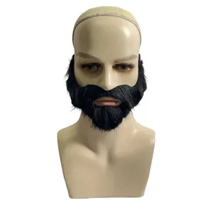 Set Falsa Barba E Baffi Uomo Halloween Costume Festa Accessori Viso Travestimento
