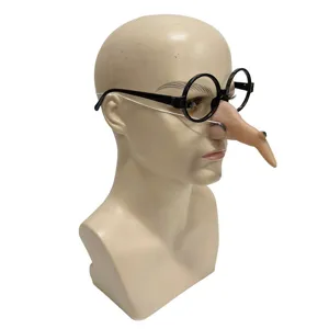 Halloween funny long nose glasses costume prop detail view, perfect for party pranks.
