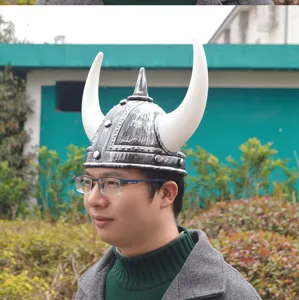 Viking horned helmet costume accessory for adult festival party dress up role play decor