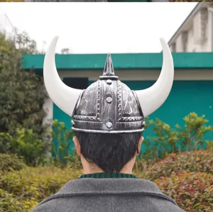Viking Horned Helmet Warrior Costume Hat Medieval Cosplay Party Festival Props Dress Up