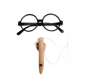 Halloween witch costume props funny long nose glasses party prank masquerade dress up accessories
