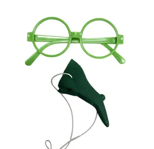 Halloween funny witch green glasses and long nose costume party dress up prank props