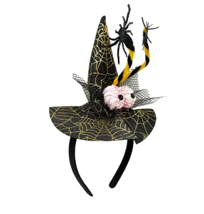 Halloween funny witch hat headband with spider and eyeball for party dress up decoration