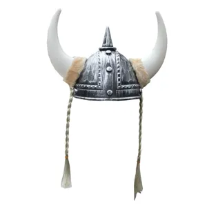 Viking Horned Helmet Ancient Warrior Costume Hat Halloween Party Cosplay Dress Up Prop