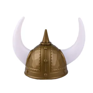 Viking horned helmet costume hat warrior costume party prop plastic golden headwear for party