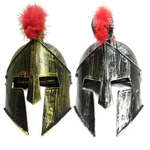 Roman Spartan Warrior Helmet Halloween Costume Party Prop Gold and Silver Two Pieces