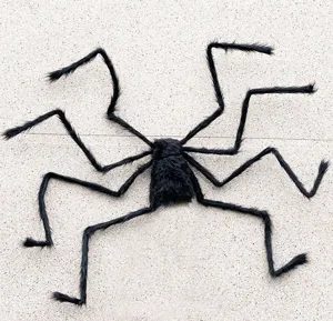 Riesige Plüschspinne Dekoration für Halloween, gruselige haarige Deko Spinne für Spukhaus.
