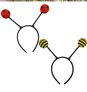 Cute ladybug and bee antenna headbands for kids animal costume party dress up props 2pcs