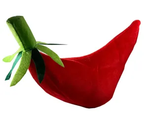 Divertido sombrero de chile rojo disfraz fiesta verdura tocado novedad felpa gorra