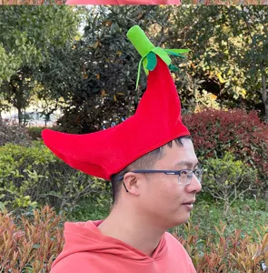 Divertido sombrero de disfraz de chile rojo para fiesta cosplay festival accesorio gracioso.