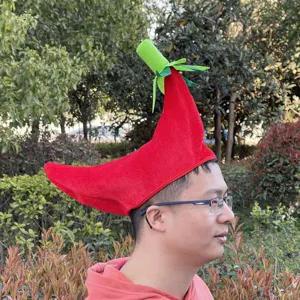 Sombrero chile rojo divertido disfraz verdura tocado para fiesta cosplay carnaval eventos