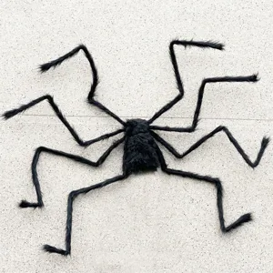 Riesige Halloween Plüsch Spinne Dekoration Realistische Pelzige Gruselige Spinne Requisite Für Hof Spukhaus Bar Party Deko