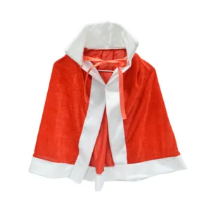 Red hooded cloak cape for Christmas Halloween cosplay party holiday unisex red performance dress