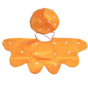 Kinder orange Pilz Kostüm Set mit Hut und Pünktchen Umhang für Karneval Rollenspiel.