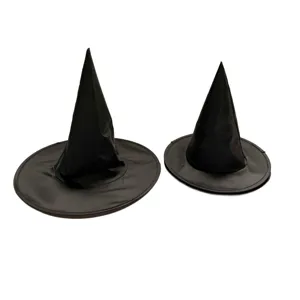 Sombreros de bruja de tela oxford negra para mascotas, accesorios pequeños y grandes para muñecas.