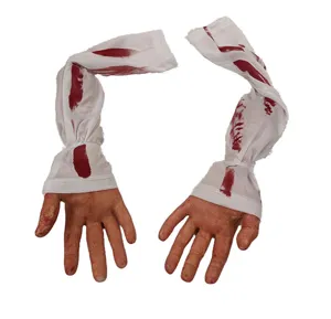 Halloween bloody severed hand props spooky zombie fake arm party decoration hanging decor