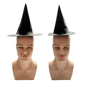 Sombrero de bruja negro para mascota pequeño tela oxford accesorio de pelo muñeca decoración