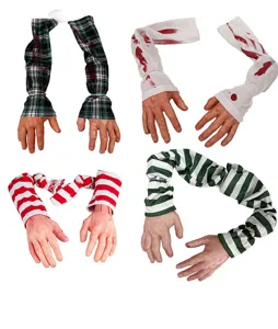 Halloween bloody severed fake hands props scary party hanging spooky decor set 4 pieces