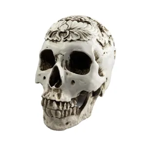 Resin carved human skull model, perfect for Halloween home decoration and unique aquarium aquarium.