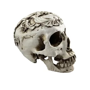 Resin Skull Model Halloween Human Head Bone Figurine Statue Aquarium Decor Tabletop Ornament