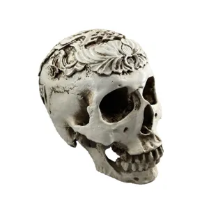 Resin skull model Halloween human skeleton head craft carved aquarium decorative ornament