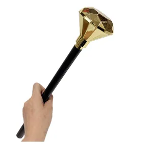 Golden diamond scepter magic wand for Halloween party dress up magician handheld toy costume prop